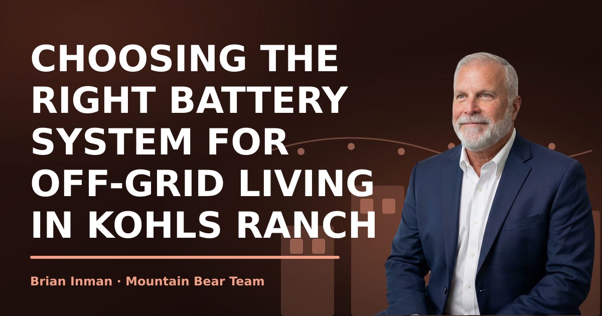 Choosing the Right Battery System for Off-Grid Living in Kohls Ranch