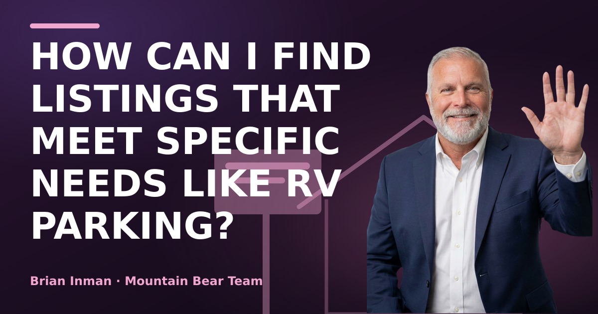 How can I find listings that meet specific needs like RV parking?